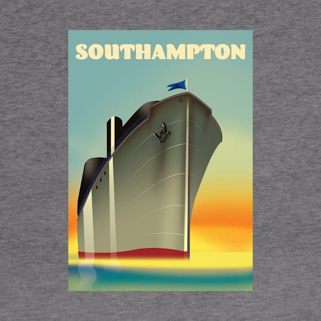 Southampton cruise liner vintage style travel poster by nickemporium1